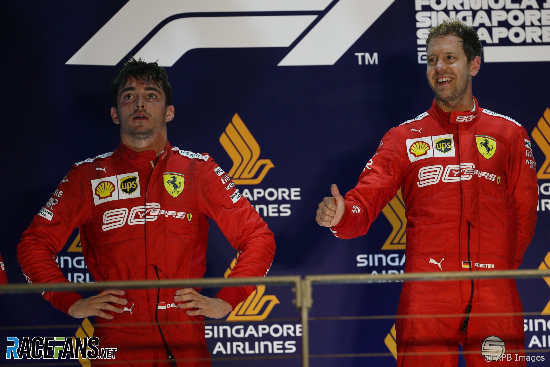 Sebastian Vettel, Charles Leclerc, Singapore, 2019