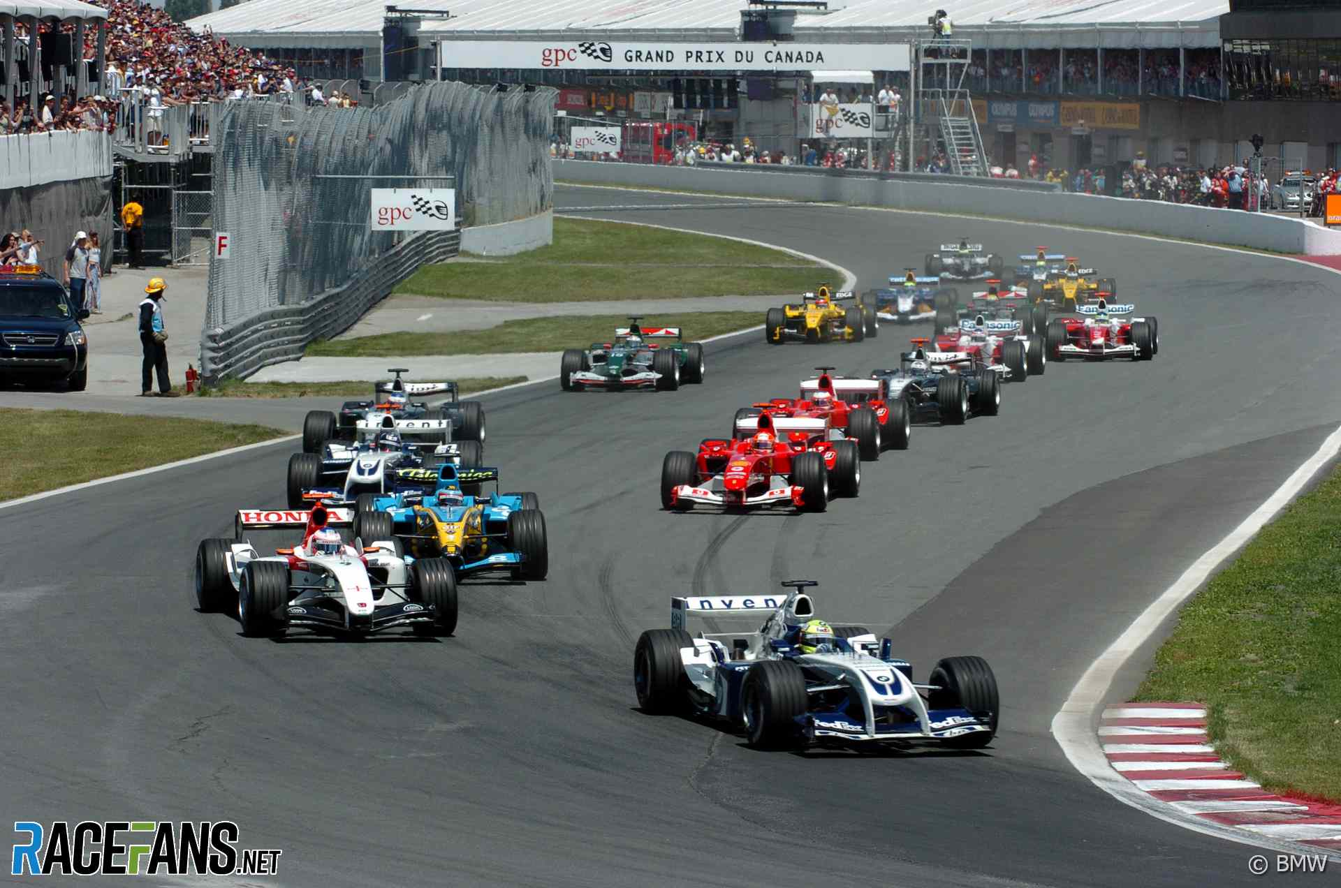 Start, Circuit Gilles Villeneuve, Montreal, 2004